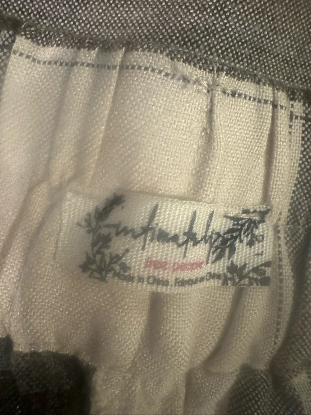 Free People Wide Leg Plaid Pants in Cream and Brown - Picture 4 of 4